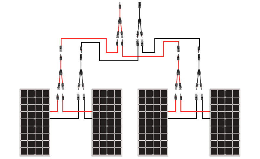 diagramm of how to connect solar panels in parallel
