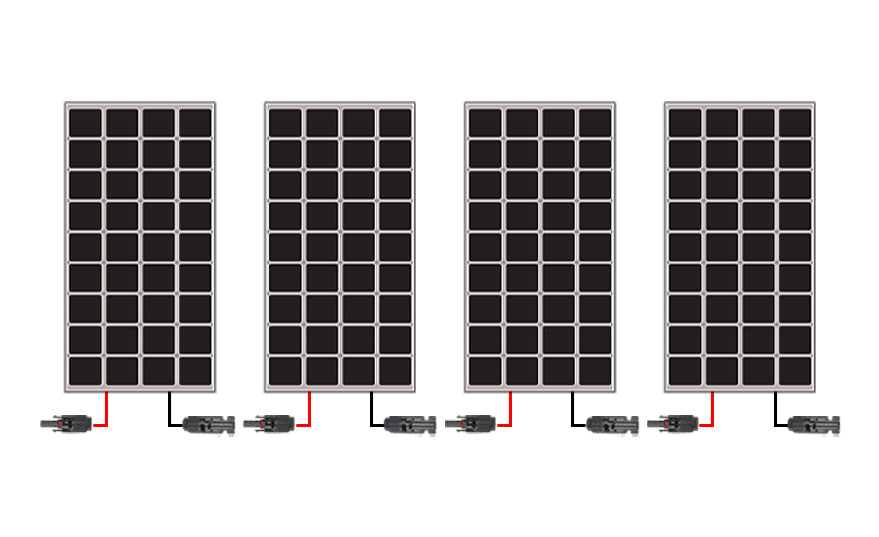 Diagrama de conexión de paneles solares en serie