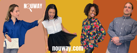 Quatre modèles posant en portant les tenues vendues sur nouway.com