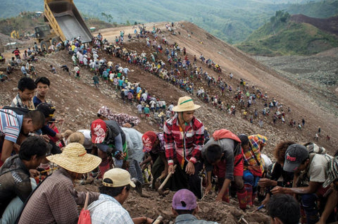 Jade miners at at Hpakant in Myanmar