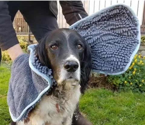 Dog drying towel glove