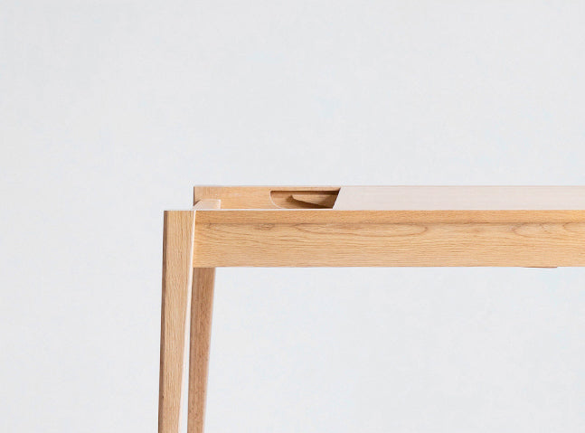 Simple solid wood rail.