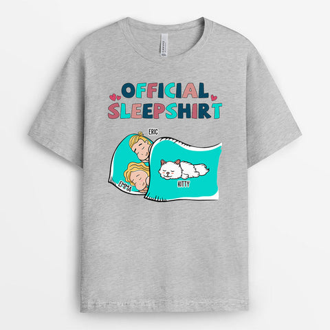 Personalised Official Sleepshirt Sleeping Cat T-shirt-10 year anniversary gift ideas