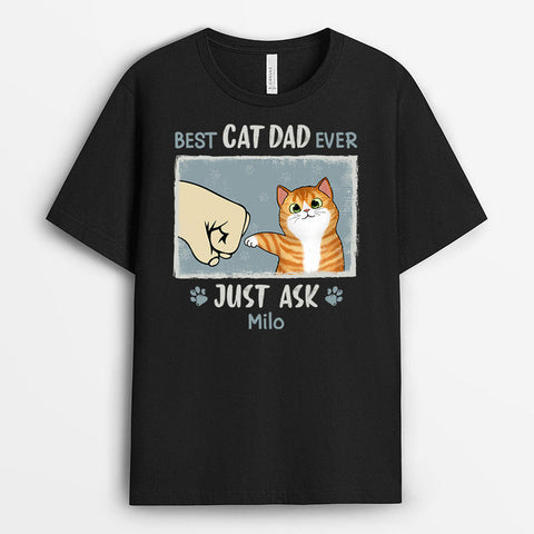 Best Cat Dad Ever Fist Bump T-shirt