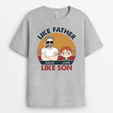 Personalised Like Father Like Son T-shirt as 18th birthday presents boy