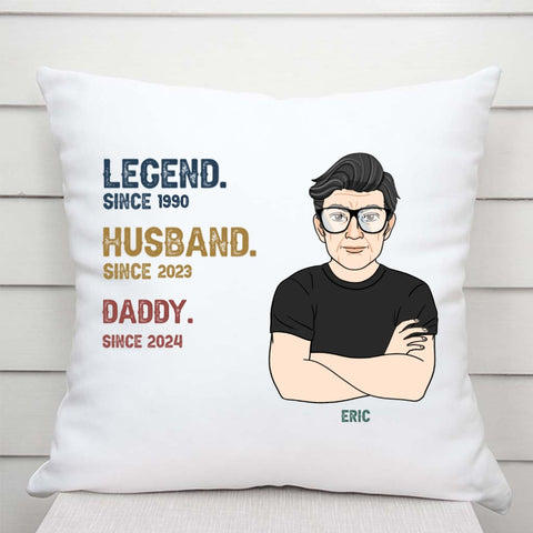 personalised father's day pillow for dad with names and year