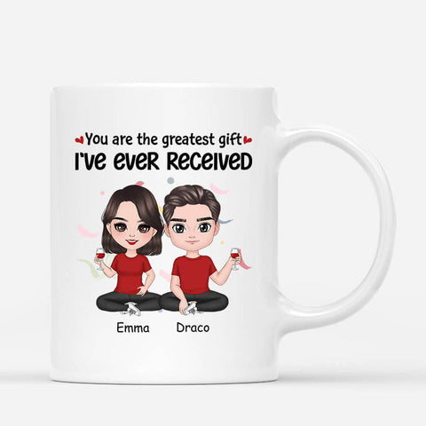 Personalised You Are The Greatest Gift I've Ever Received Mug with 1st wedding anniversary wishes