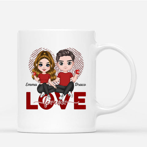 Personalised Love Forever Mug with first wedding anniversary wishes
