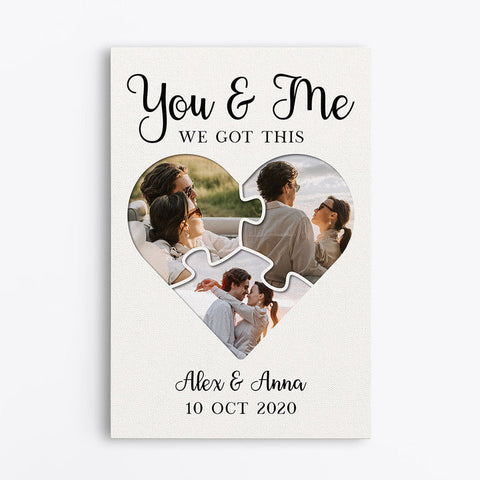 Personalised You & Me We Got This Canvas with first anniversary wishes