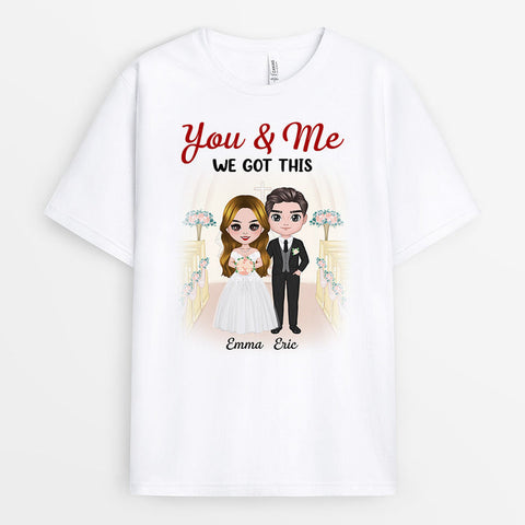 Personalised You &amp; Me Wedding Anniversary T-shirt with 1 year anniversary wishes