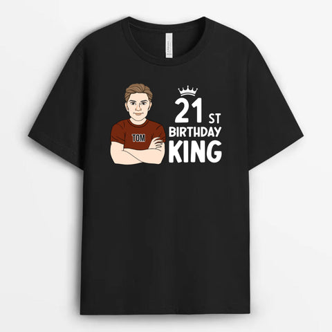 Personalised 21st Birthday King T-Shirts as 21st birthday gifts for son