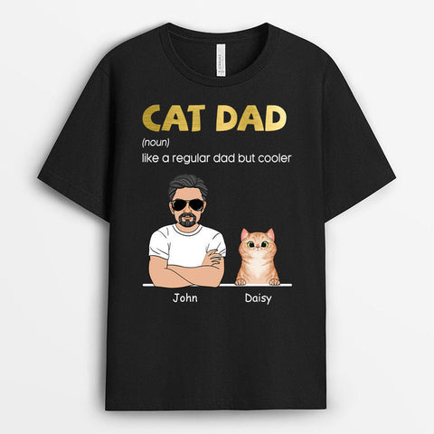 Personalised Cat Dad T-shirts as 21st birthday gifts son[product]