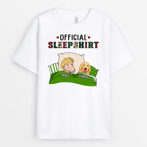 Personalised Dog Official Sleepshirt T-shirts as 21st birthday gift ideas for son