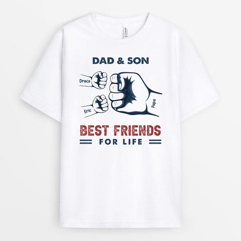 Personalised Dad Son: Best Friends T-shirts as 21st son birthday gifts