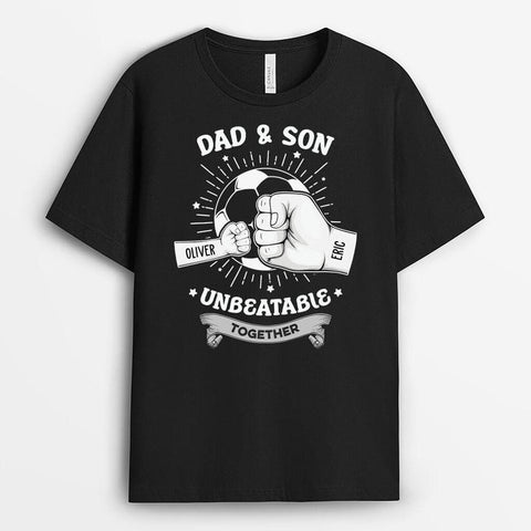 Personalised Papa and Son: Unbeatable Together T-shirts as 21st birthday gift ideas for son[product]