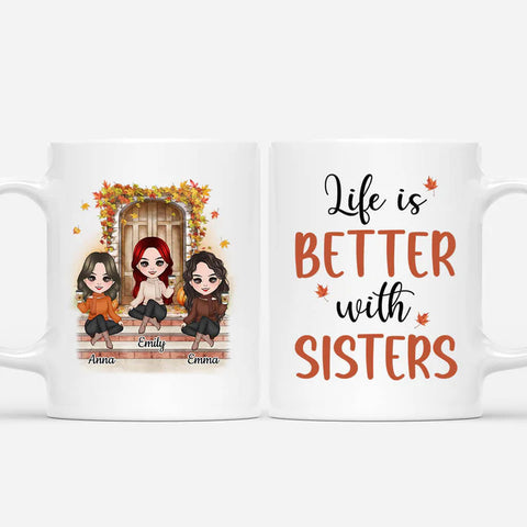 Personalised Life Is Better With Sisters Mug