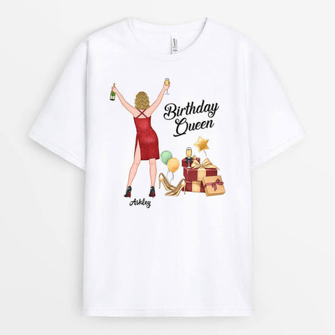 Personalised Birthday Queen T-Shirt as gifts for daughters 21st birthday