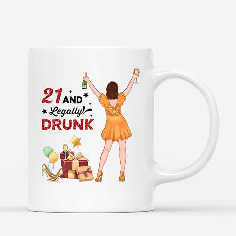 Personalised 21 And Legally Drunk Mug as 21st birthday ideas for daughter