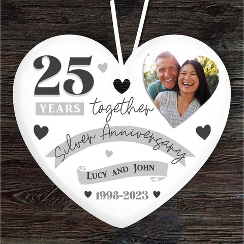 Amazon.com - Unique Prints Design 25 years Anniversary for Couple or  Parents Gifts, 25th Wedding Anniversary Picture Frame for Wife or Husband, Silver  Anniversary Marriage Presents for Her or Him