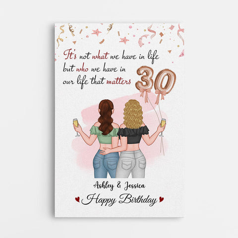 Personalised 30th Birthday Canvas as 30th Birthday Gift Ideas Best Friend UK