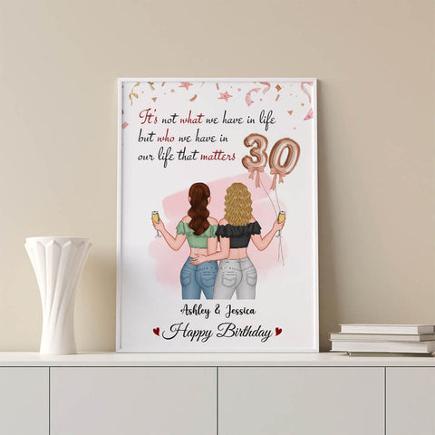 Personalised 30th Birthday Poster as friends 30th birthday gift
