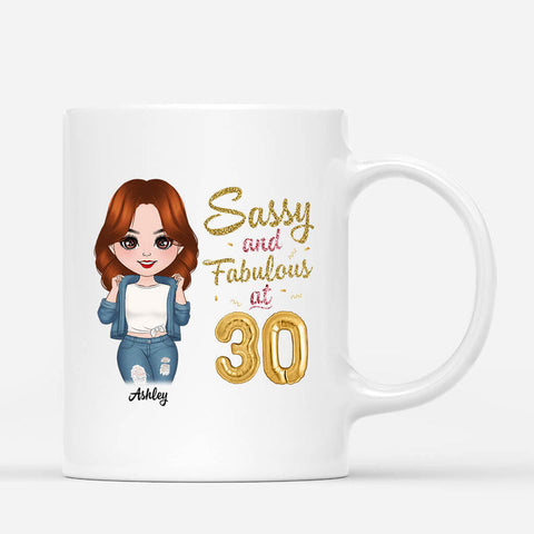 Personalised Sassy And Fabulous At 30 Mug as 30th Birthday Gift Ideas Best Friend UK