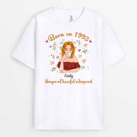 Personalised Born In 1993 T-Shirt as 30th birthday ideas best friend