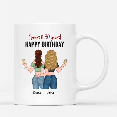 Personalised Cheers To 30 Years Mug as best friend 30th birthday ideas