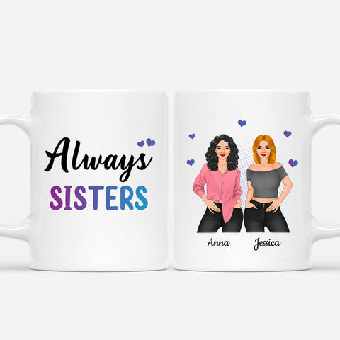 Personalised Always Sisters Mug