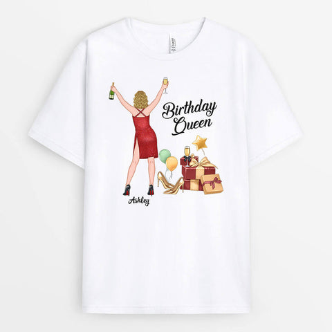 Personalised Birthday Queen T-Shirts as 40th birthday ideas for wife[product]