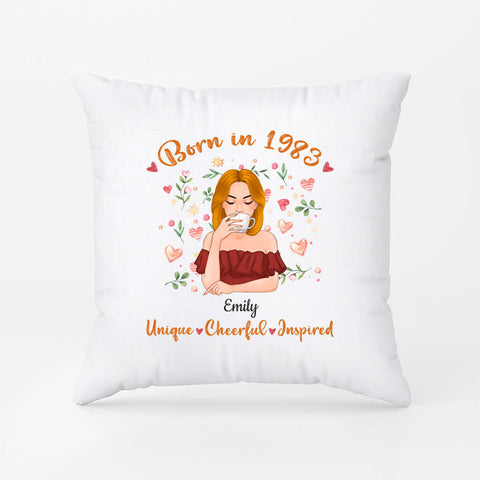 Personalised Born In Pillows as 40th birthday gift ideas for wife[product]