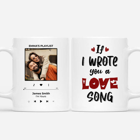 Personalised If I Wrote You a Love Song Mugs as 40th Birthday Gift Ideas for Wife