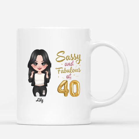 Personalised Sassy And Fabulous Birthday Mugs as 40th birthday gift for wife ideas[product]