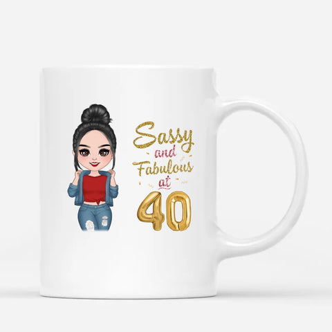 Personalised Sassy And Fabulous Birthday Mug-40th birthday messages