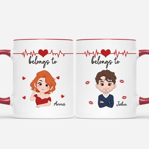 Personalised My Heart All Belongs To Mug with 5 Year Anniversary Quotes
