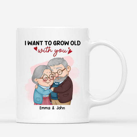 Personalised I Want To Grow Old With You Mug with five year anniversary quotes