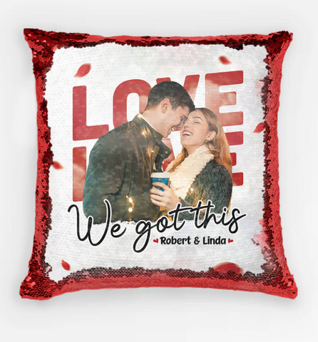 Personalised We Got This Sequin Pillow