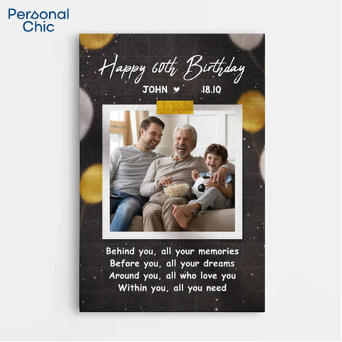 Personalised Happy 60th Birthday Canvas is an Unqiue Choice Among The 60th Birthday Presents for Dad