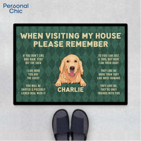 Personalised When Visiting My House Dog Door Mat - 60th birthday gifts for dad