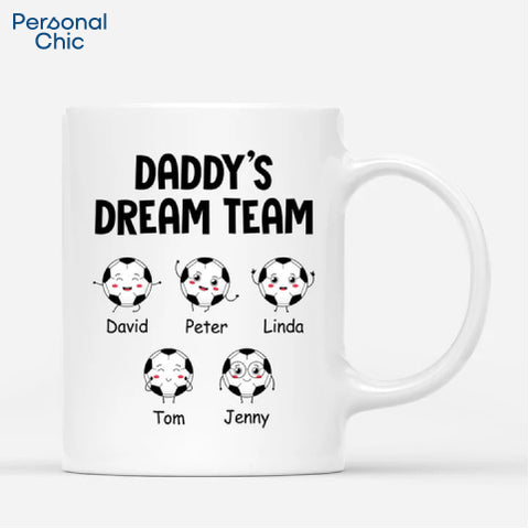 Personalised Daddy's Dream Football Team Mug - 60th birthday gifts for dad
