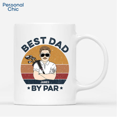Personalised Best Dad By Par Mug - 60th birthday ideas for dad