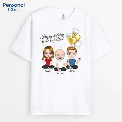 Personalised Happy Birthday To The Best Dad T-Shirt - 60th Birthday Gift Ideas for Dad