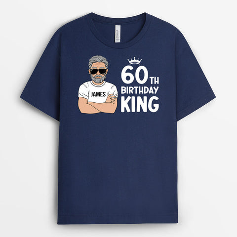Personalised 60th Birthday King T-Shirts as 60th male birthday presents
