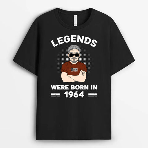 Personalised Legend Was Born In T-shirts as unique 60th birthday gifts for him