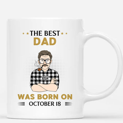 Personalised The Best Dad Was Born On Mugs as 60th birthday gift ideas men