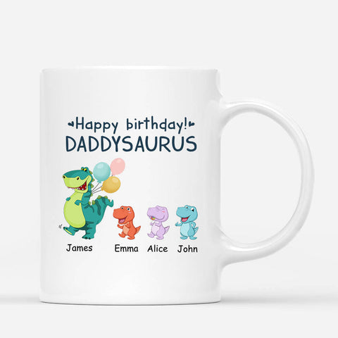 Personalised Happy Birthday Daddy Dinosaur Mugs as 60th mens birthday presents