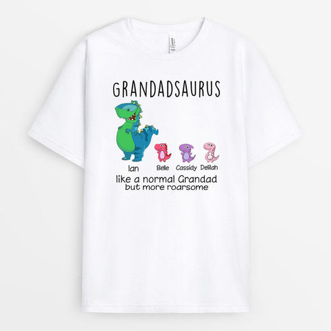 Personalised Daddysaurus/Grandpasaurus T-shirts as gifts for men turning 60