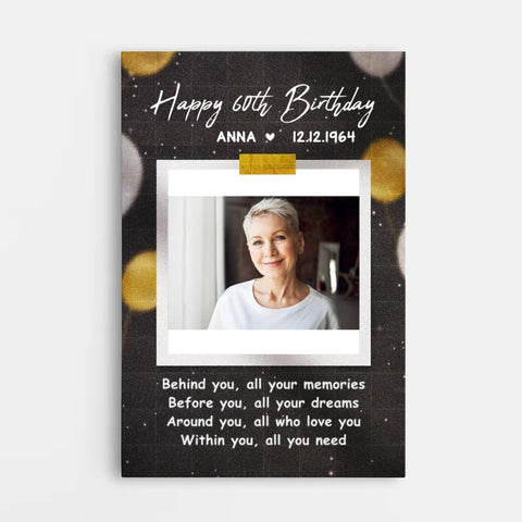 Customised Canvas with names, photo and message as Gift Ideas For Sisters 60th Birthday[product]