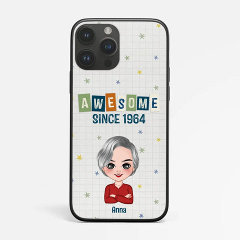 Personalised sister phone case with name, year and message as Sister 60th Birthday Gifts[product]