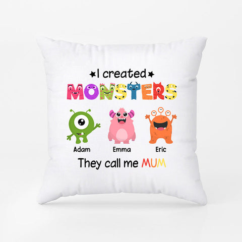 Personalised I Created Monsters They Call Me Mum/Grandma Pillow